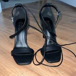Black heeled sandals